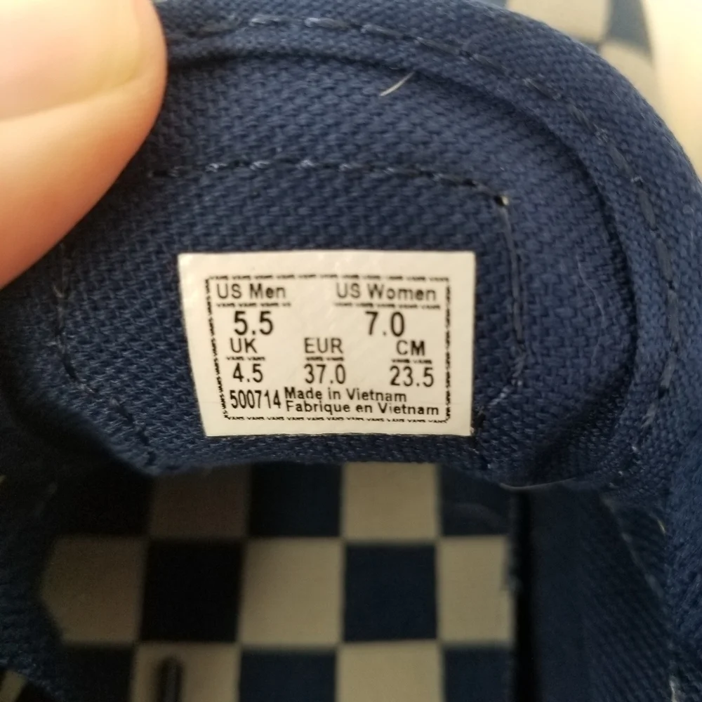 Vans X Harry Potter Collab Ravenclaw Blue Checkered Lace Up Sneakers Size 7